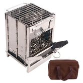 Tragbarer Edelstahl-Holzofen für Camping – faltbarer Picknick- & BBQ-Grill