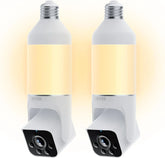 Caméra de sécurité WYZE Bulb Cam, caméra ampoule extérieure HD 2K, vision nocturne couleur, ampoule LED dimmable, détection de mouvement, alarme sirène, compatible Alexa/Google Assistant (lot de 2)
