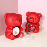 Teddybär mit konservierter Rosenblume im Bären mit Halskette und Geschenkbox