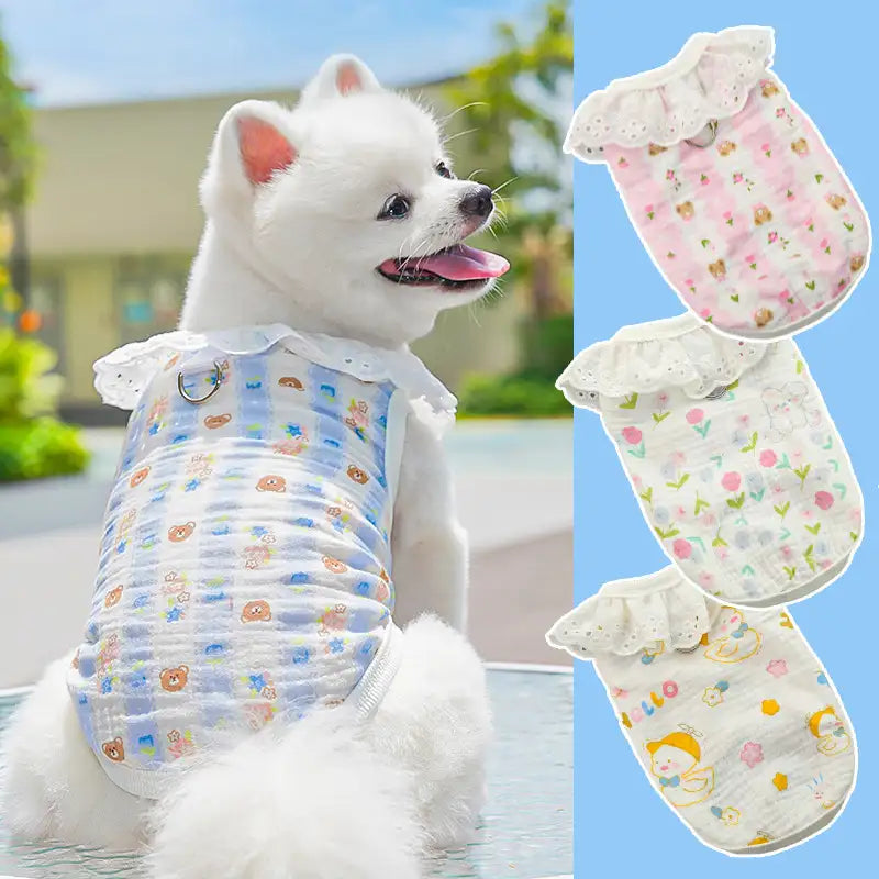Pet pure cotton yarn breathable dog cat clothes to prevent hair loss New HomeGoods