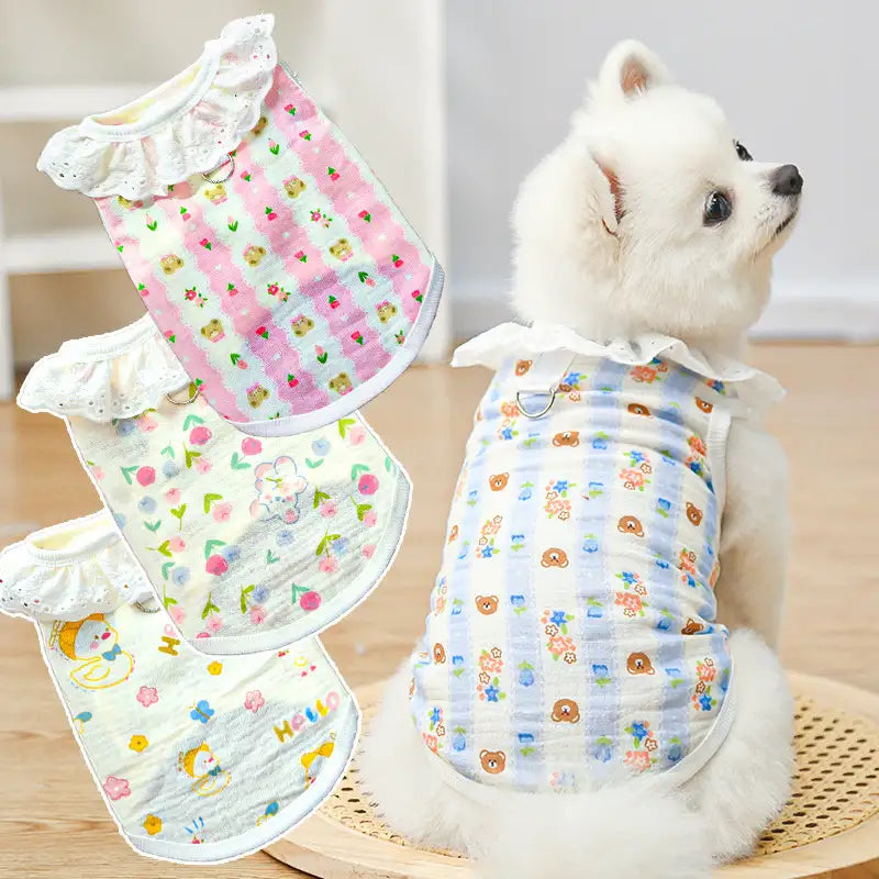 Pet pure cotton yarn breathable dog cat clothes to prevent hair loss New HomeGoods
