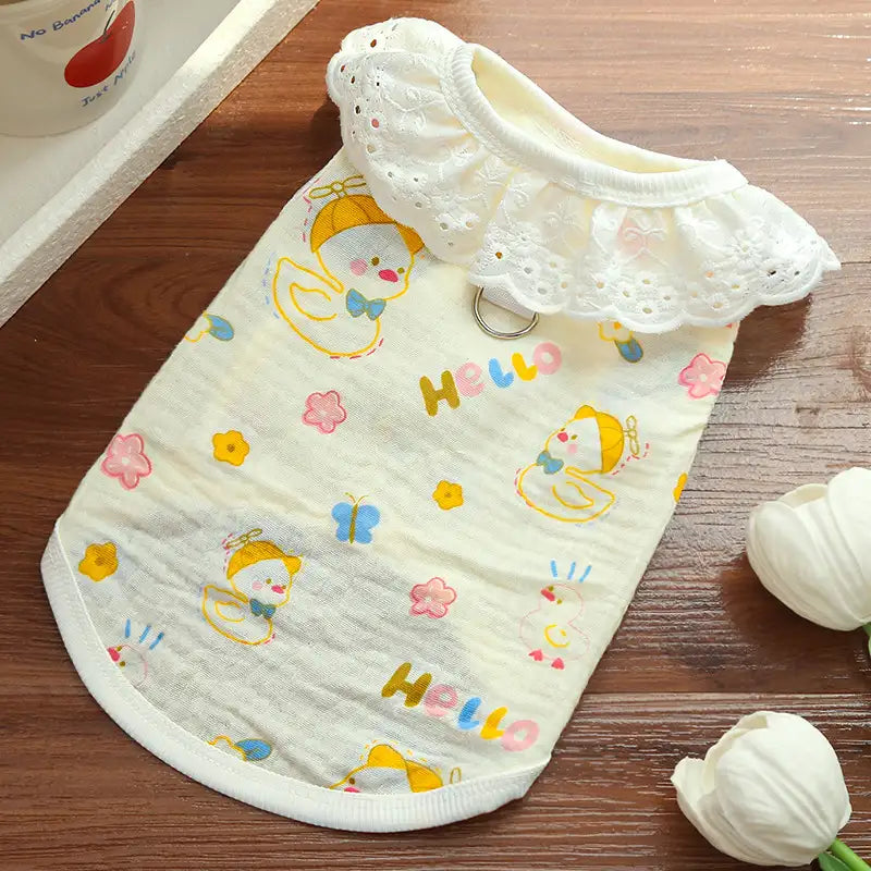 Pet pure cotton yarn breathable dog cat clothes to prevent hair loss New HomeGoods