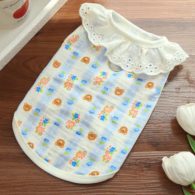 Pet pure cotton yarn breathable dog cat clothes to prevent hair loss New HomeGoods