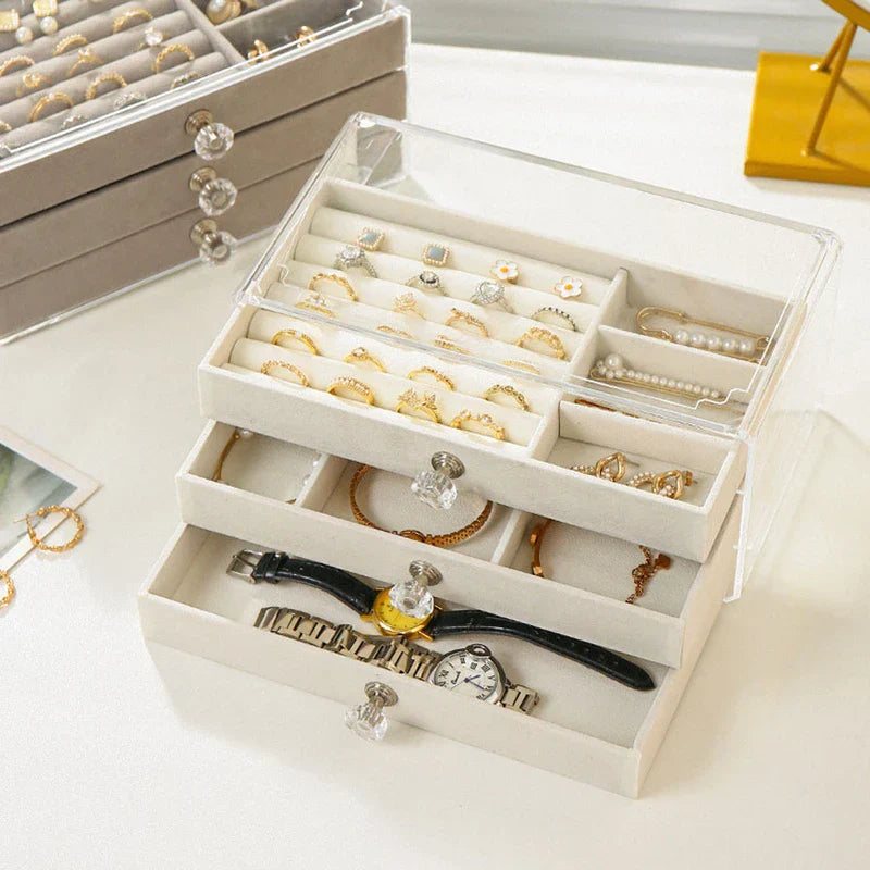 2-Layer Jewelry Organizer Box Storage Case