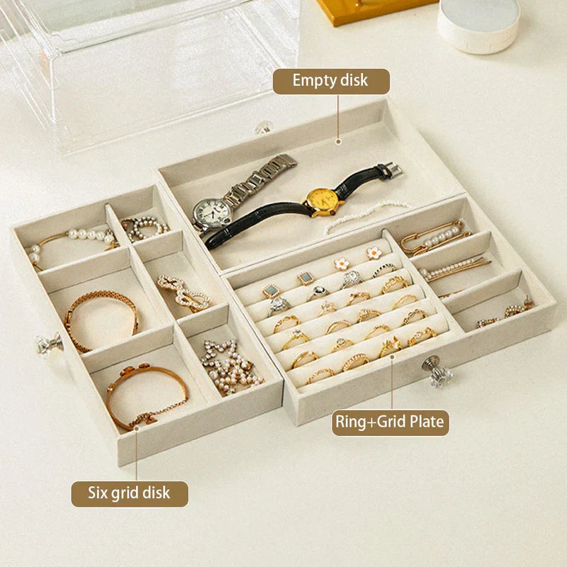 2-Layer Jewelry Organizer Box Storage Case
