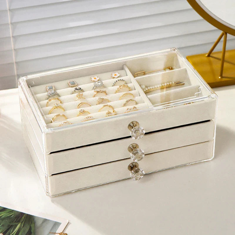 2-Layer Jewelry Organizer Box Storage Case