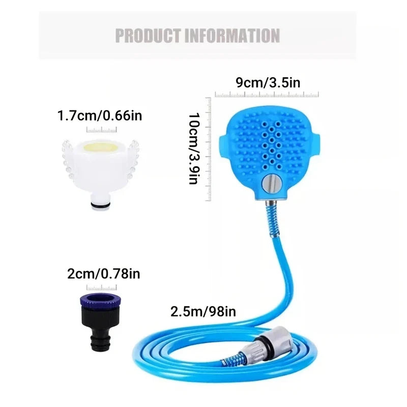 2-in-1 Pet Bathing Tool Shower Sprayer Scrubber