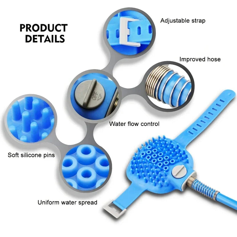 2-in-1 Pet Bathing Tool Shower Sprayer Scrubber