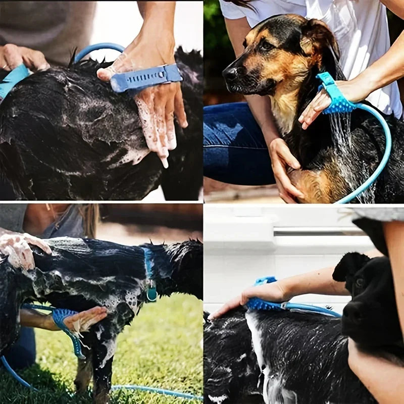 2-in-1 Pet Bathing Tool Shower Sprayer Scrubber
