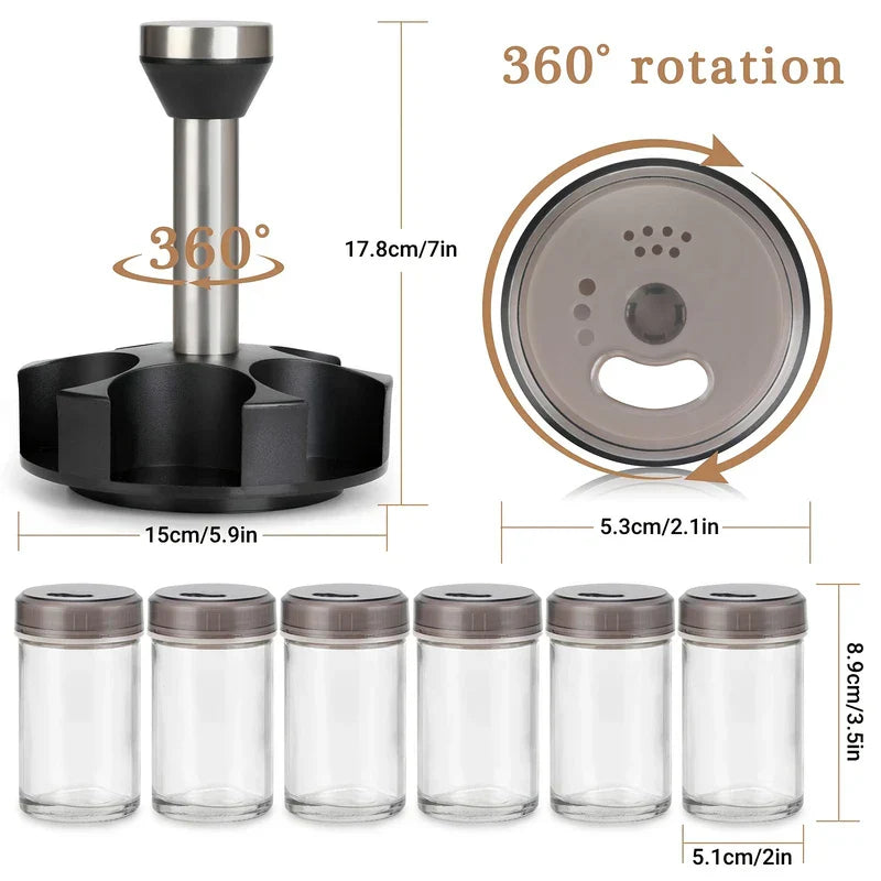 2-in-1 Rotating Spice Rack Organizer