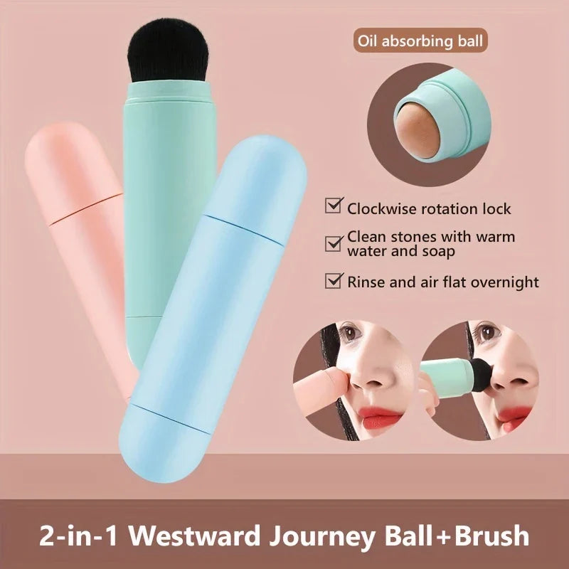 2-in-1 Volcanic Oil Absorbing Roller Brush