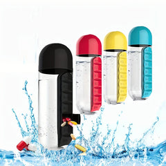 2-in-1 Water Bottle with Pill Organizer
