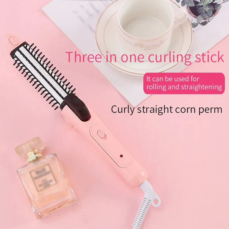 3-In-1 Hair Curler Straightener Wand Set