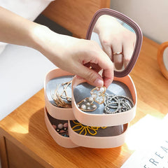 4-Layer Rotating Jewelry Organizer Box Tower
