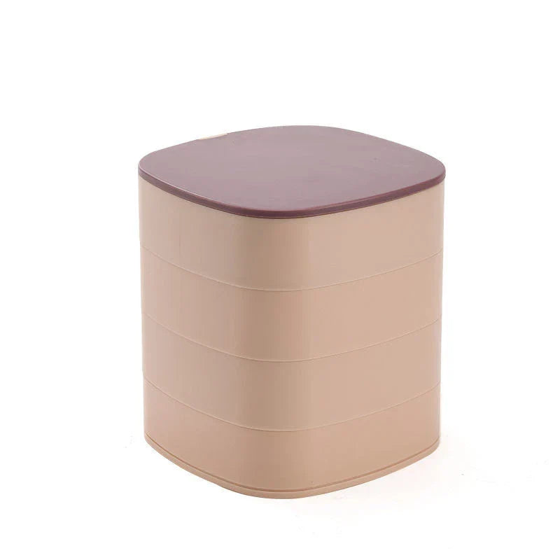 4-Layer Rotating Jewelry Organizer Box Tower