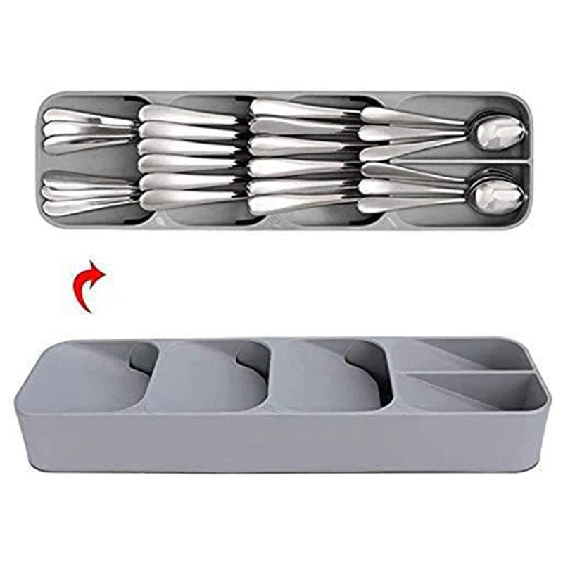 4-Tier Compact Vertical Cutlery Organizer