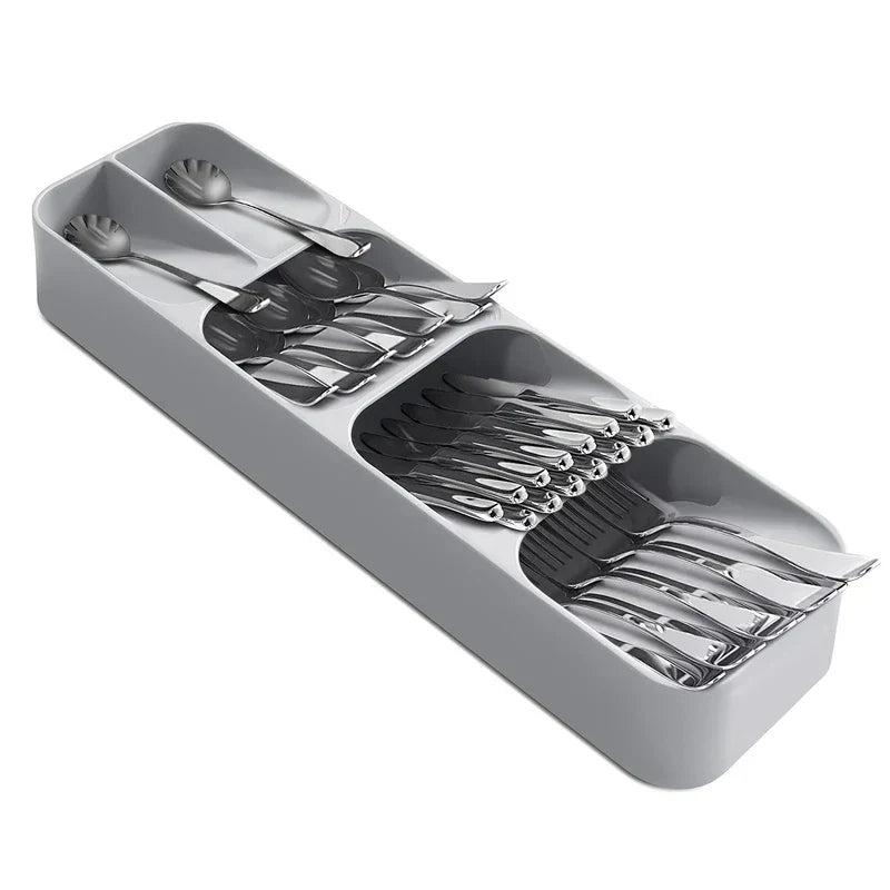 4-Tier Compact Vertical Cutlery Organizer