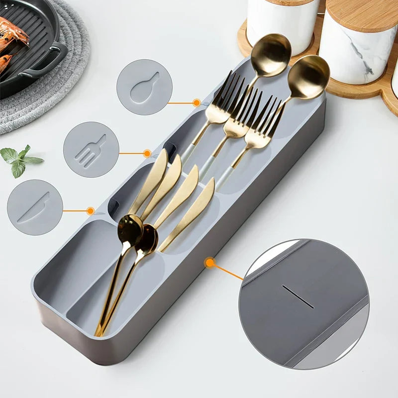 4-Tier Compact Vertical Cutlery Organizer