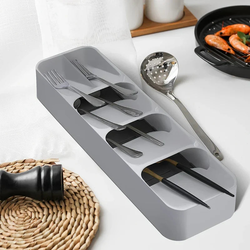 4-Tier Compact Vertical Cutlery Organizer