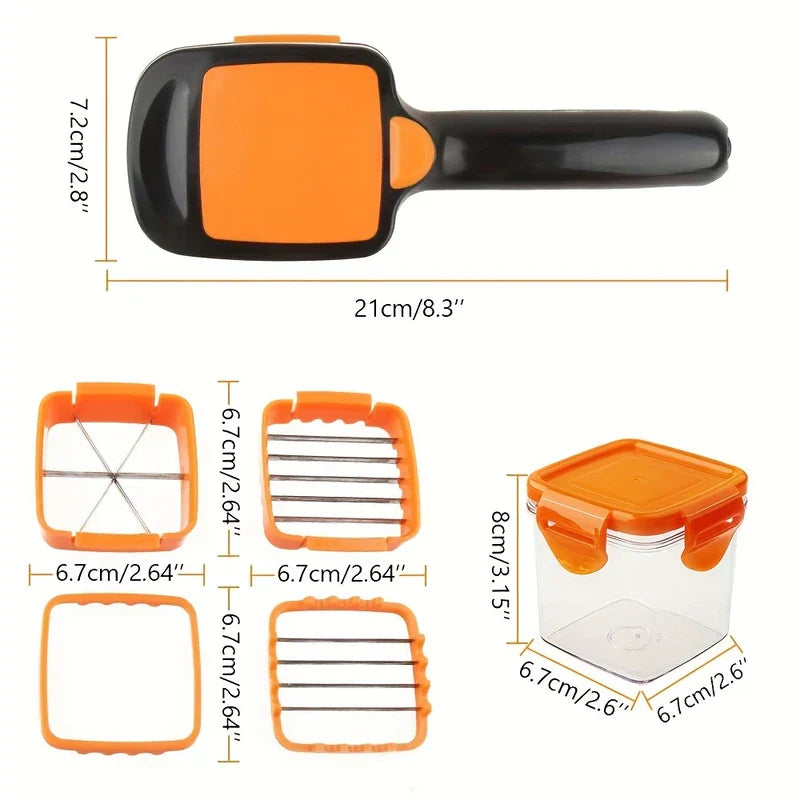 5-in-1 Push Down Vegetable Chopper Dicer Slicer