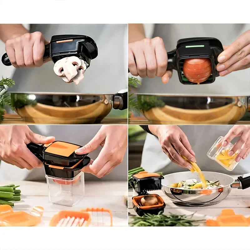 5-in-1 Push Down Vegetable Chopper Dicer Slicer