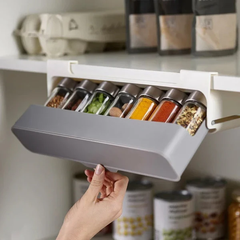 Under Shelf Spice Organizer Drawer – Kitchen Storage Rack for Spice Bottles
