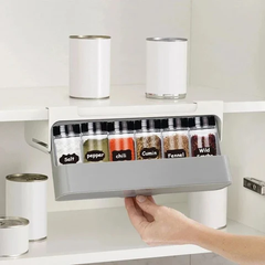 Under Shelf Spice Organizer Drawer – Kitchen Storage Rack for Spice Bottles