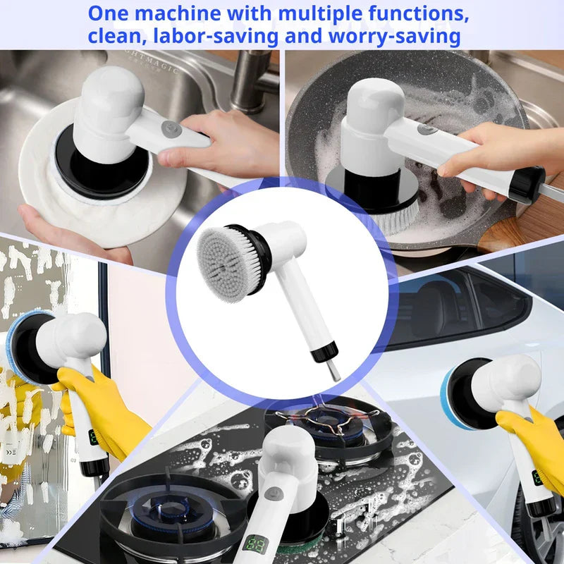 6-In-1 Electric Spin Scrubber Cleaning Brush Set
