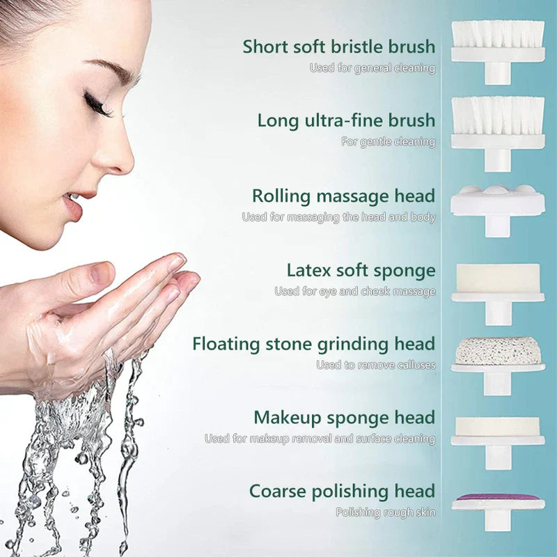 7-In-1 Facial Cleansing Brush Massager Set