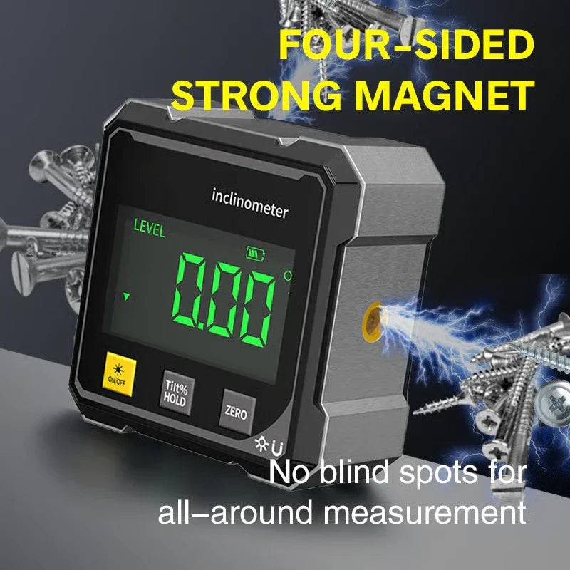 4-Side Magnetic Digital Angle Gauge with Laser New HomeGoods