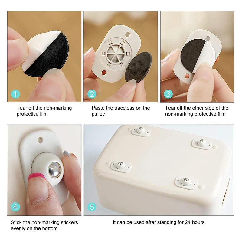 Adhesive Mini Swivel Caster Wheels Ball Pulley