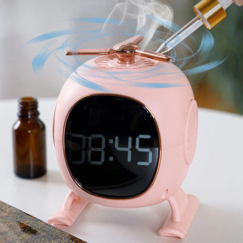 Aroma Diffuser Bluetooth Speaker Alarm Clock Combo