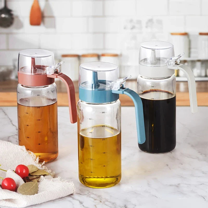 Automatic Flip Top Glass Oil Dispenser