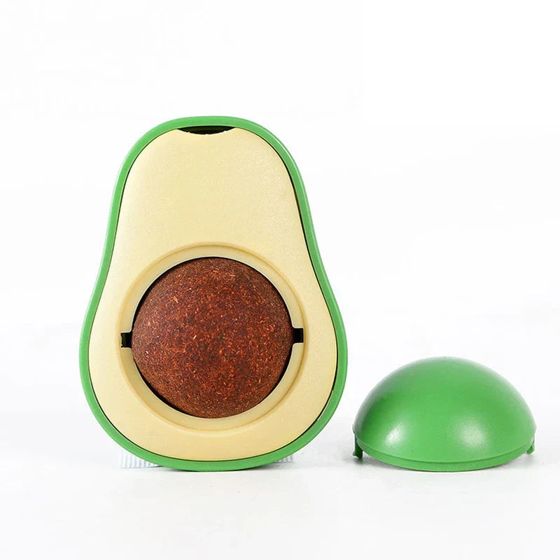 Avocado Catnip Ball Toy Wall Mount