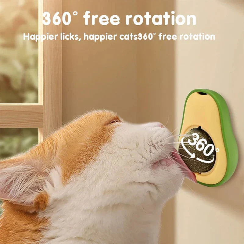 Avocado Catnip Ball Toy Wall Mount