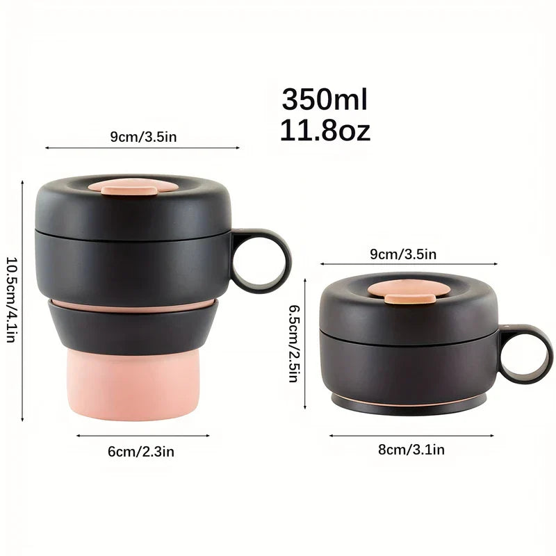 Collapsible Silicone Coffee Cup with Lid