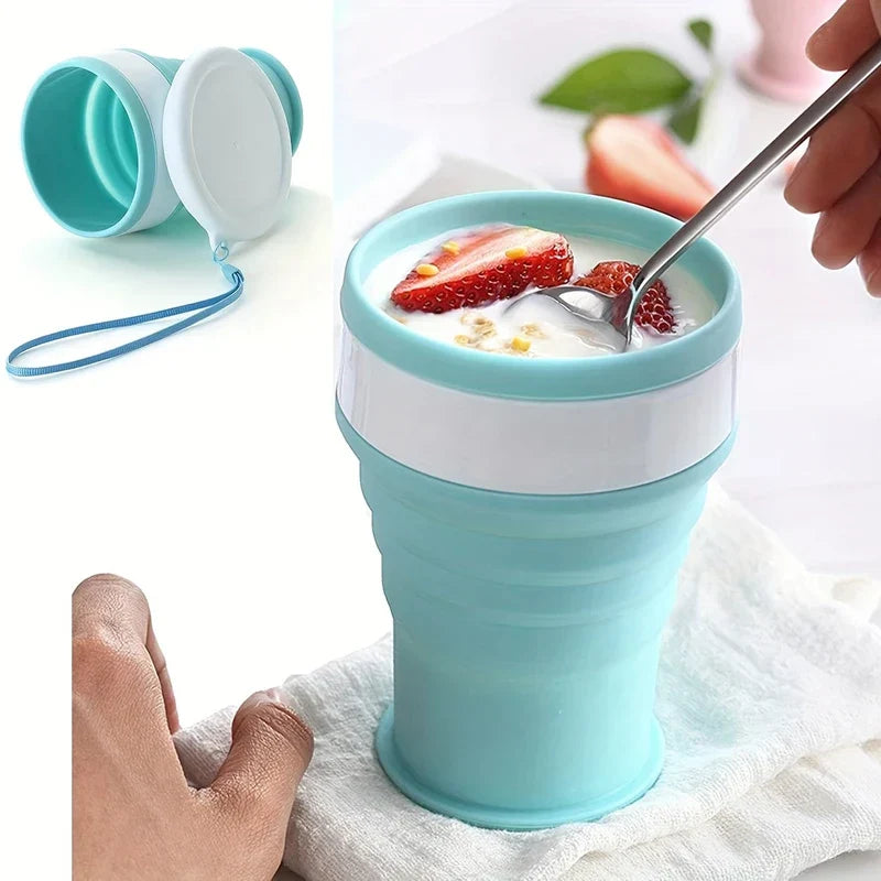 Collapsible Silicone Travel Cup with Lid