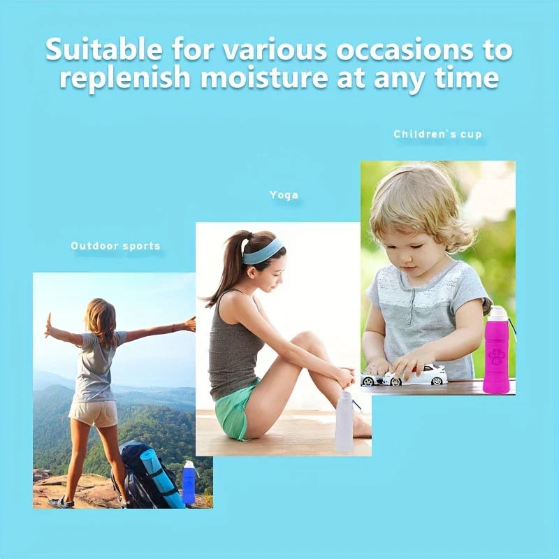 Collapsible Silicone Water Bottle Leakproof Travel