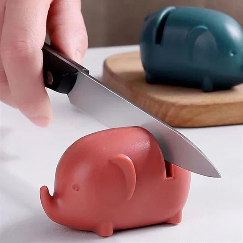 Cute Elephant Mini Knife Sharpener Non-Slip Base