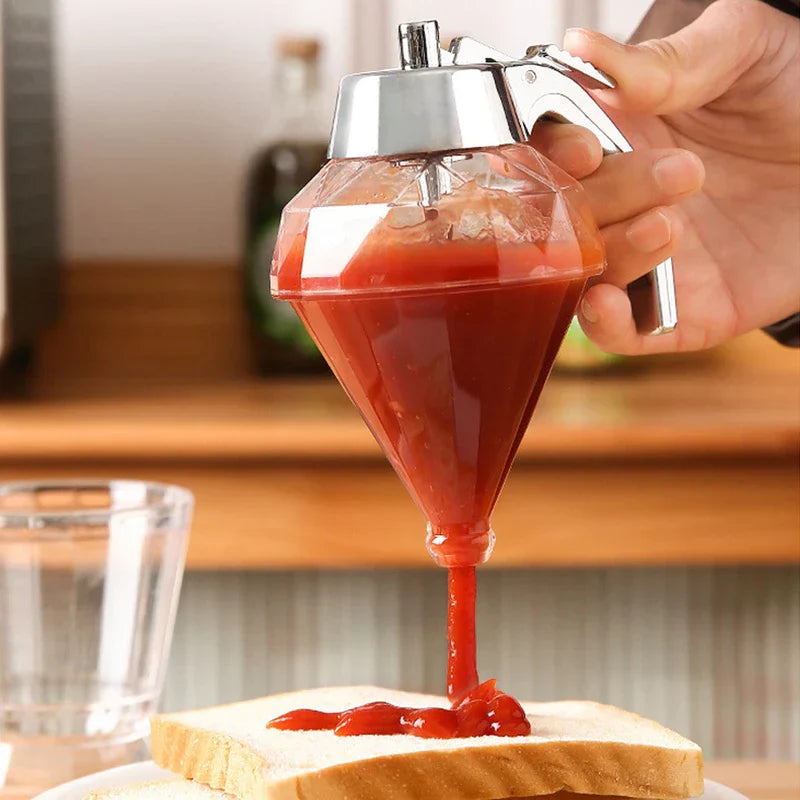 Diamond Style Glass Honey Jar Dispenser