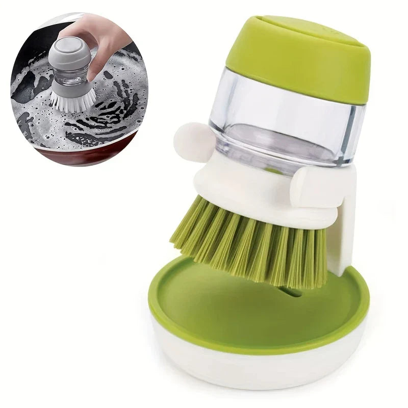 Dish Brush with Soap Dispenser Handle