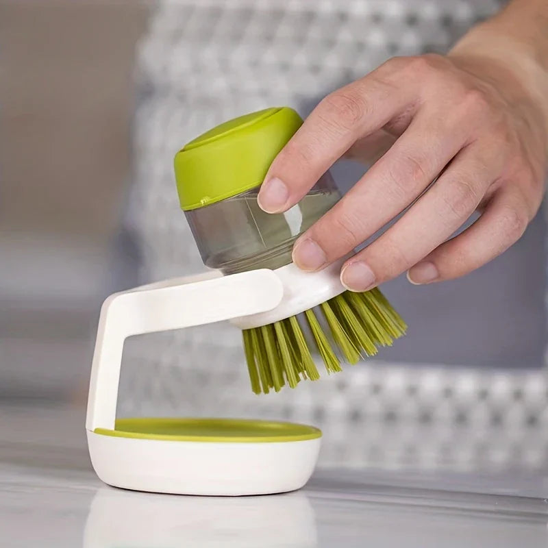Dish Brush with Soap Dispenser Handle