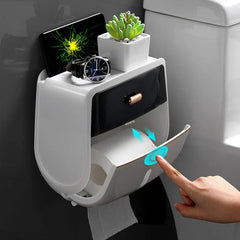 Double Layer Tissue Box Holder Organizer