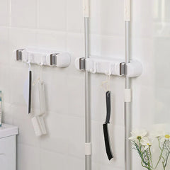 Double Mop Broom Holder With Hook