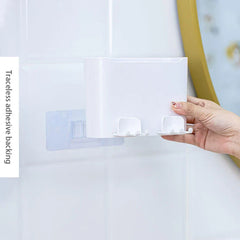 Double Toothbrush Mouthwash Cup Holder Set