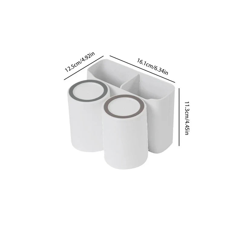 Double Toothbrush Mouthwash Cup Holder Set