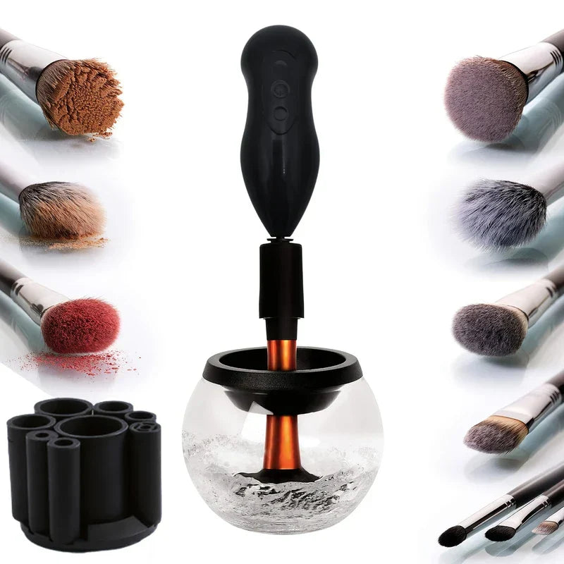 Electric Makeup Brush Cleaner Spinner Machine (Black)