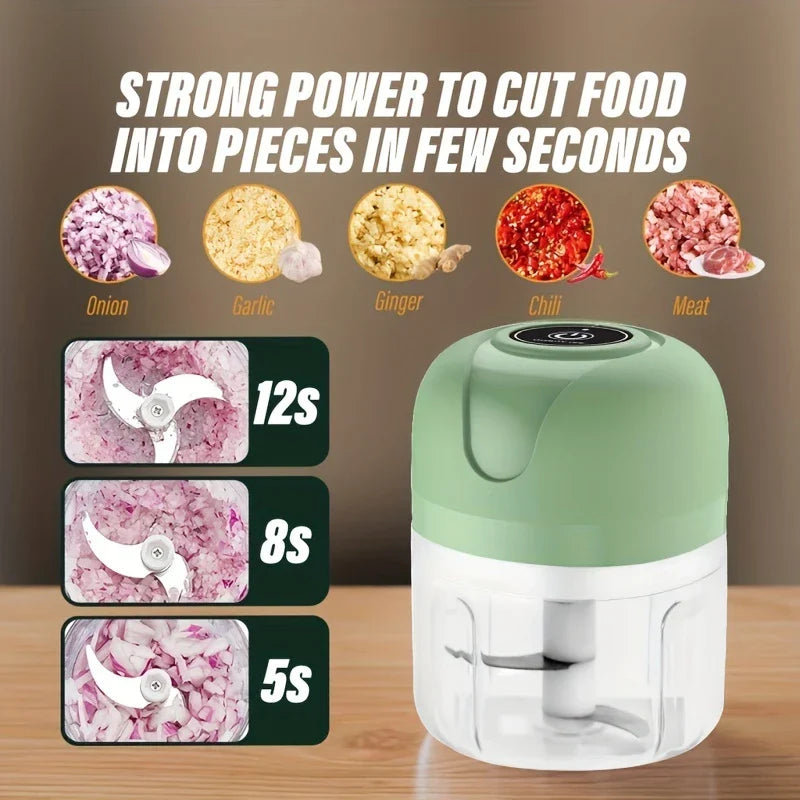 Electric Mini Garlic Chopper 250ml USB Rechargeable