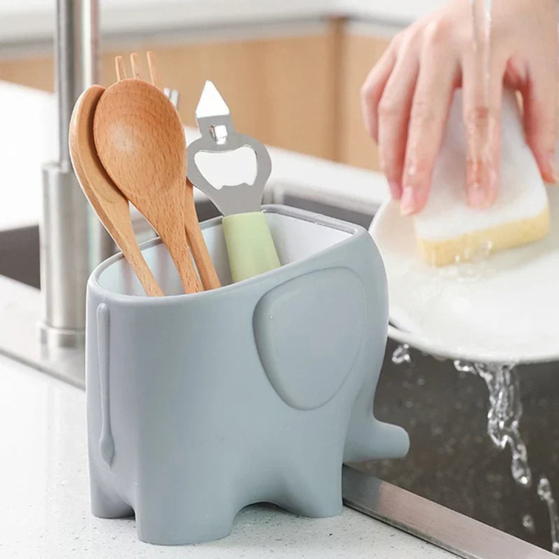 Elephant Cutlery Drainer Holder
