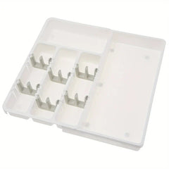 Expandable Bamboo Cutlery Drawer Organizer Tray